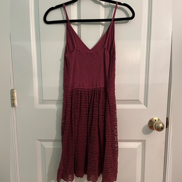 Maroon Crochet Abercrombie & Fitch Mini Dress - Picture 2 of 3